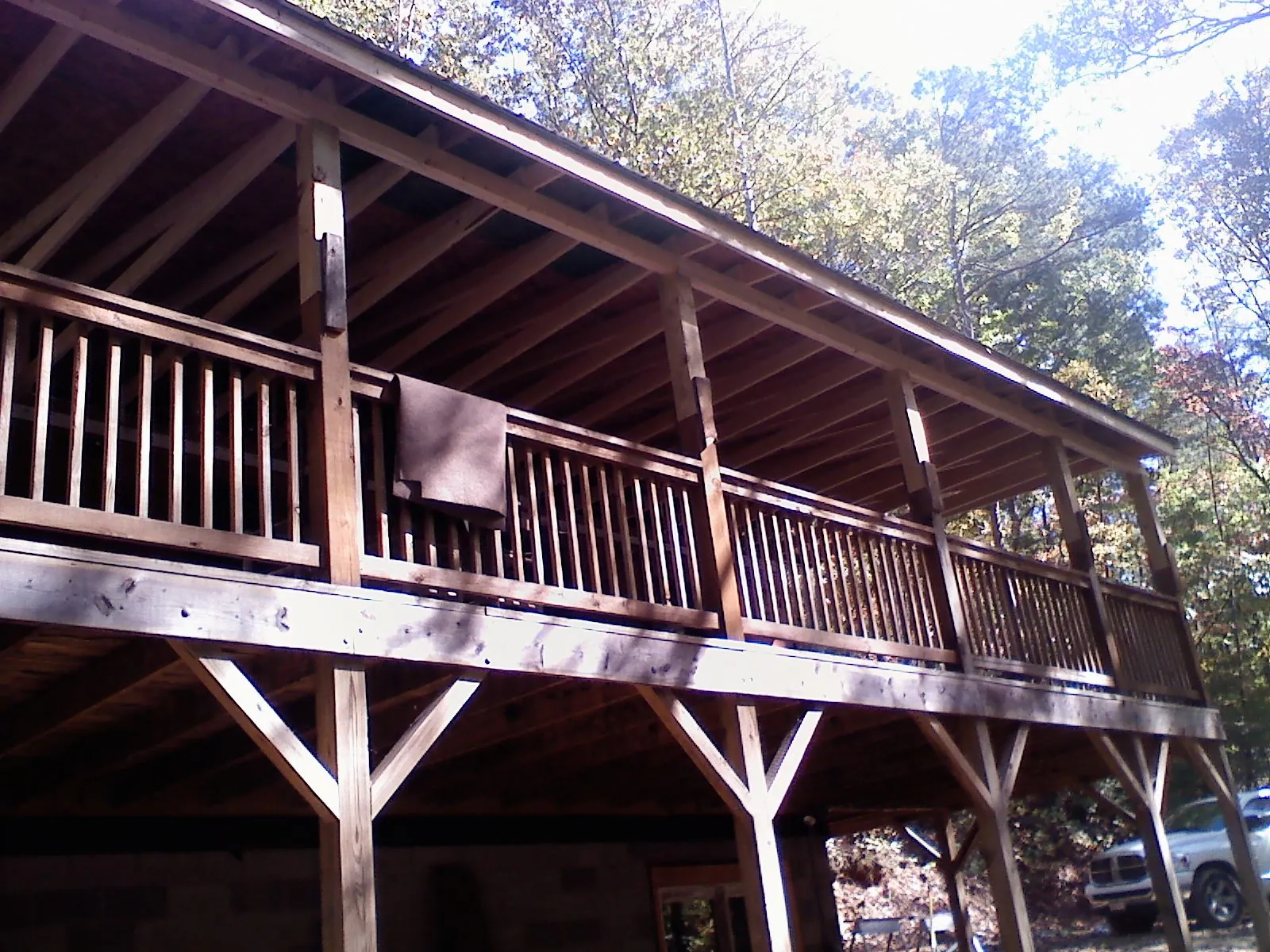 Timber framing under a new elevated porch and deck — Roof Leak Repair in Huntingdon by Roofing Brothers